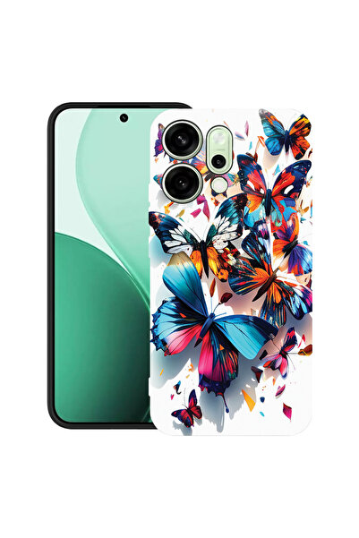 bestcase Carcasă ultra subțire TPU pentru Oppo Reno14 5G, fluturi colorați, 2...