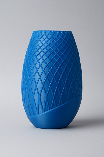 COSMOLAB3D Modern Mavi Desenli Vazo 15x10 cm