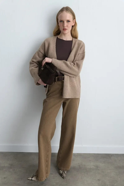 Gusto Μάλλινη Ζακέτα - Μπεζ