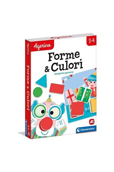 CLEMENTONI Agerino educational game, "Shapes & Colors", 22 pieces, thick cardboard, size 20.5x4x28cm