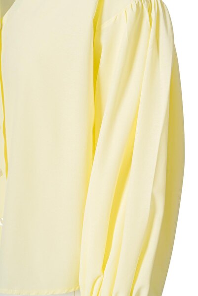 FACETTE Flared Sleeve Shirt Yellow