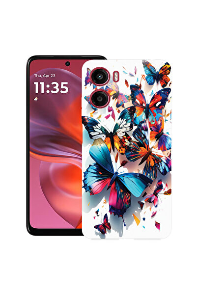 bestcase Carcasă ultra subțire TPU pentru Motorola Moto G06, fluturi colorați...