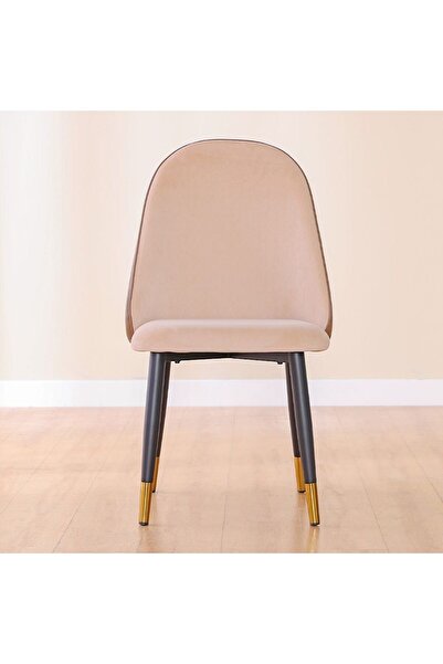 Danube Home Flamingo Dining Chair Set of 2 - Grey Marble & Brown Faux Leather, Metal Frame, Stylish Upholstery