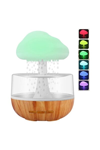 OEM Rain effect humidifier, aroma diffuser, 7-color LED, rain sound, 24×17 cm, cloud design, ba