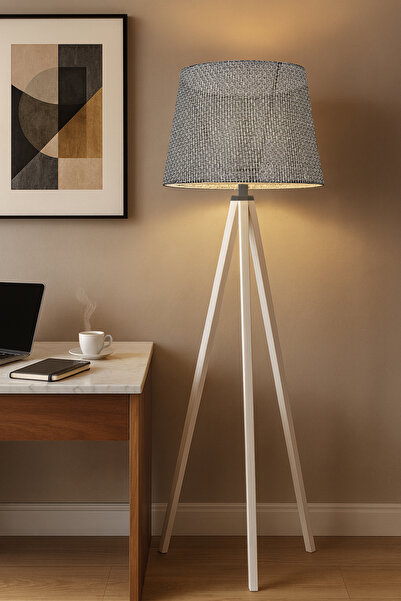 Vivido Home Mono Hasır Siyah-beyaz Lambader