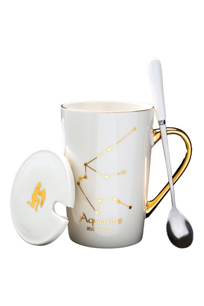 OEM Set cadou cana ceramica, culoare Alba, Varsator