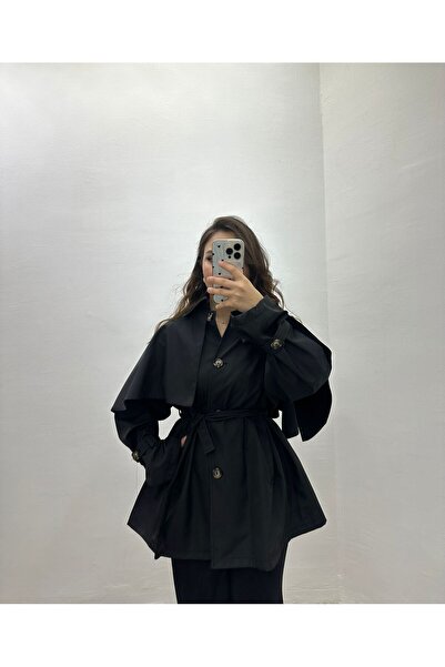 GİMSEY Pelerinli Cepli Trençkot