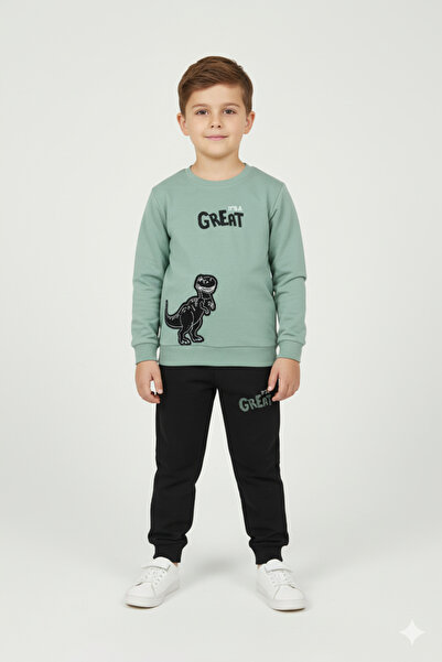 WORRN طقم للأولاد مصنوع من القطن بنسبة 100%، مطرز بشكل رائع، مع أرجل مطاطية، ...