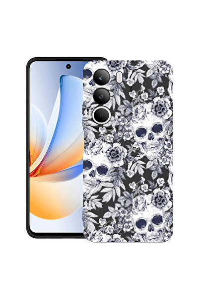 bestcase Carcasă ultrasubțire TPU pentru Realme C71, model craniu alb-negru, ...