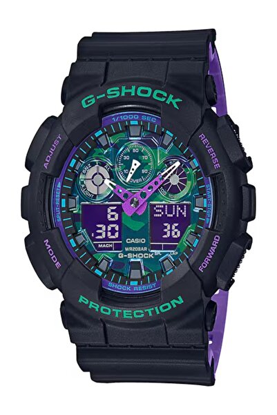 Casio G-Shock Men's Analog- Digital Casual Watch- GA-100BL-1ADR (Black)