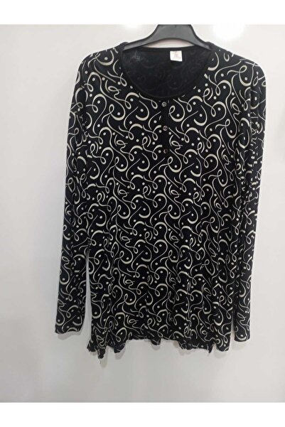 NUR TEKSTİL kadın anne yanı yırtmaçlı uzun kol viskon pamuklu penye bluz büyü...