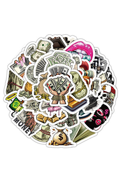 Choice مجموعة ملصقات جرافيتي من 30 قطعة من 10/30/50 قطعة من ملصقات نقود ودولا...