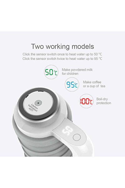 Green Lion Car Folding Electric Kettle 500ml - Compact Collapsible Folding Design