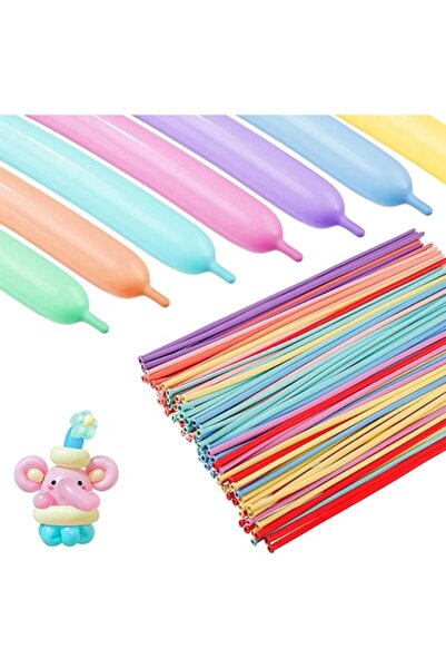 OEM Set de 100 de baloane lungi din latex, colorate în macaron, pentru animal...
