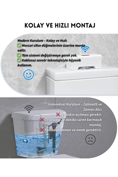 Monozone Otomatik Tuvalet Sensörü 20 Cm Algılama Mesafesi Ev, Ofis WC Akıllı Klozet Sensörü