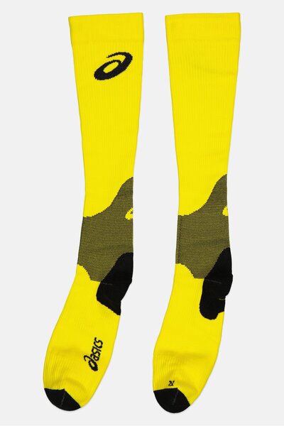 Asics Men 1 Pair Plus Calf Brand Logo Compression Socks, Yellow