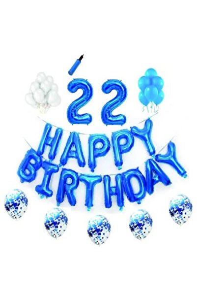 Domi Party & Gifts Set baloane Happy Birthday , 22 ani, albastru