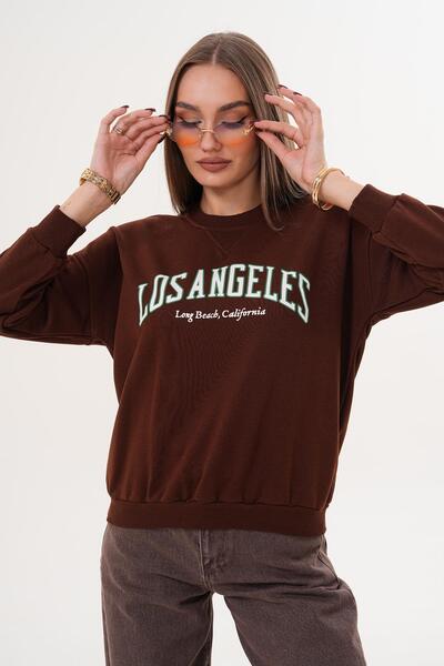 ŞİMAL Women's Printed Three Thread Sweatshirt 255320 -