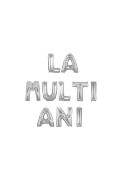 Shop Carnaval Set de baloane din folie, La mulți ani, Argintiu, 40 cm