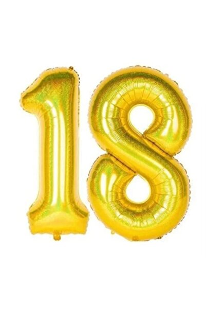 Domi Party & Gifts Set de 2 baloane holografice aurii cu numere, aniversare d...