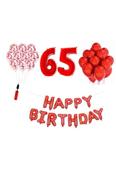 Domi Party & Gifts Set 33 baloane , Happy Birthday aniversare 65 ani, cifre f...