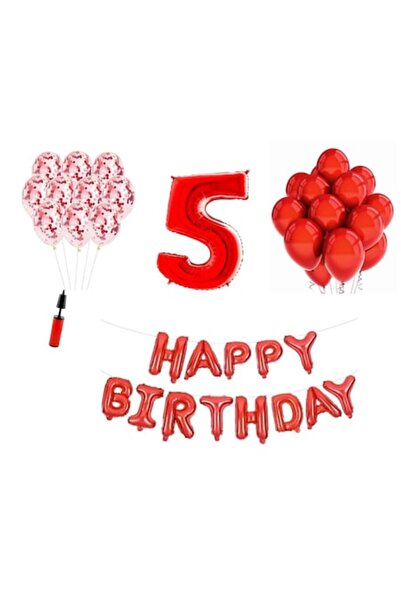 OEM Комплект балони, 35 части, Честит рожден ден (5 години), фолио номер 101 ...