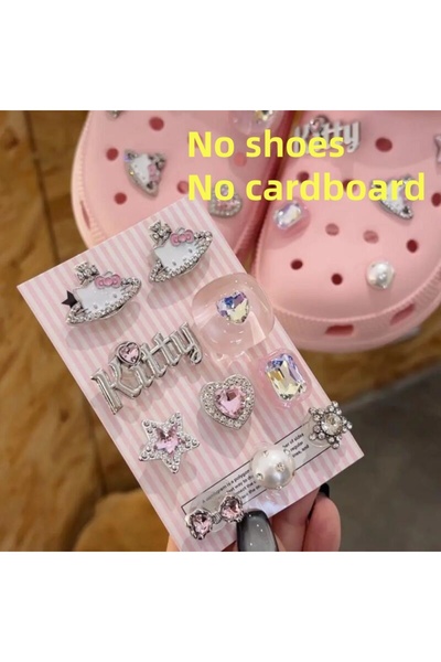 Miniso 10pcs A kawaii Sanrio Hello Kitty Saturn meteorite series shoe buckle girl cartoon shoe flower remov