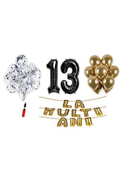 Domi Party & Gifts Set 33 baloane, Domi Party & Gifts, La mulți ani 13 ani, n...