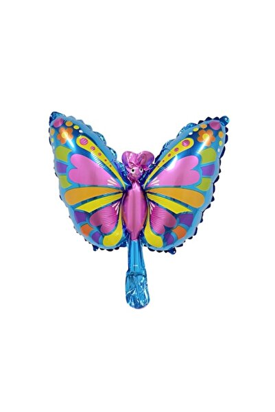 Danex Metallic Foil Balloon, Butterfly, 40x34 cm, Individual Pack, Straw Included