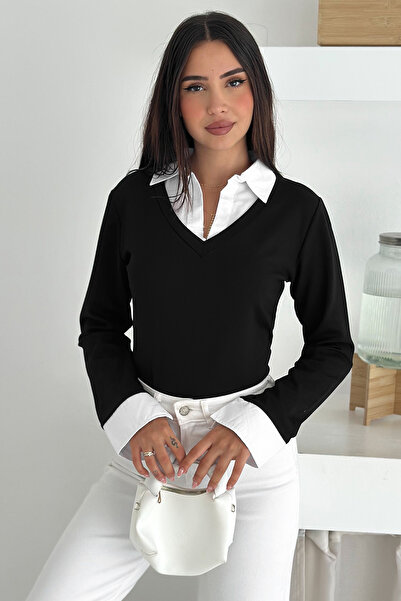 Noa Noa Γυναικεία μπλούζα με λεπτομέρεια γιακά – Ρετρό & Αστικό στυλ