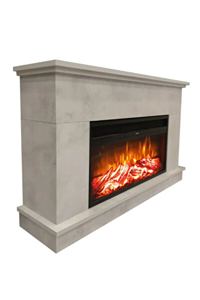 DLC Large Penida Retro Beton Desen 1800 Watt Dekoratif Elektrikli Şömine