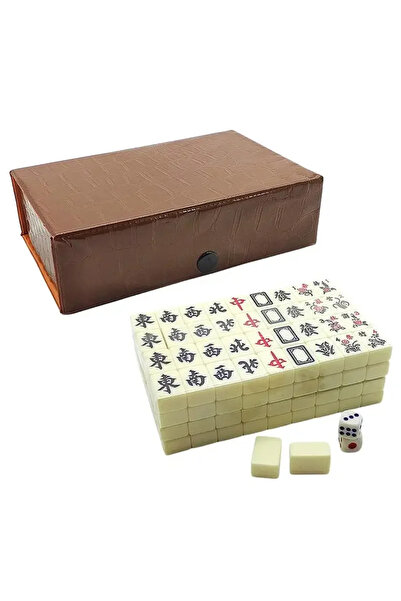 Choice WHITE Chinese Mahjong Game Set 144 White Engraved Mini Tiles For Family Gathering For Chinese Style