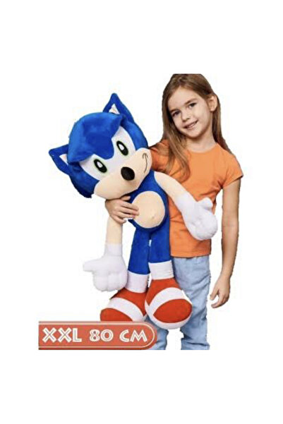 TOPROCKSTORE Sonic Peluş Oyuncak 80 Cm Dev Boy En Büyük Boy Hediyelik Uyku Arkadaşı