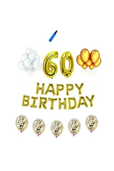 Domi Party & Gifts Set baloane La mulți ani, 60 de ani, aurii