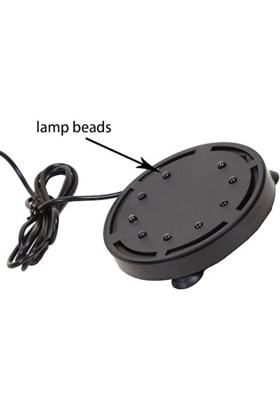 OEM Piatră de aer LED rotundă pentru acvariu, RGB multicolor, 10,5 cm, alimentare USB, cu ventuze