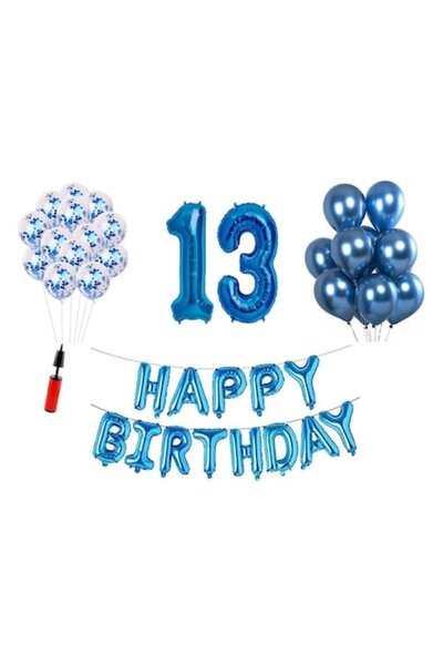 OEM Set baloane, 36 piese, La mulți ani aniversare 13 ani, numere folie 101 c...