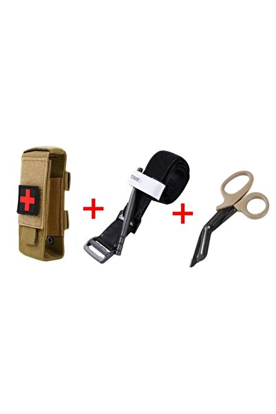 Choice بدلة كاكي عاصبة طوارئ حزام طوارئ تكتيكي بيد واحدة معدات إسعافات أولية طبية