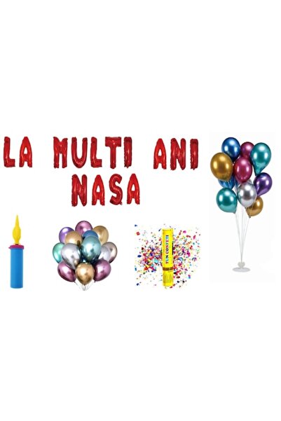 OEM Set baloane „La mulți ani, nașă”, cadou pentru decor tort, 75 buc, roșu