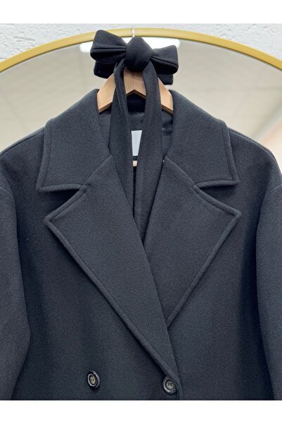 BENAHOLL Παλτό Camira με διπλή τσέπη με κορδόνι στο άκρο του μανίκι-KT1930 Μαύρο