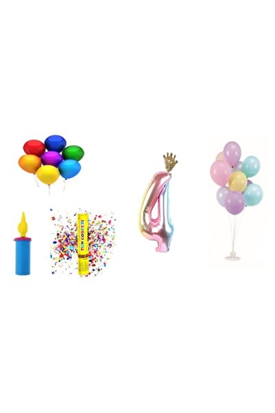 OEM Pachet baloane aniversare 4ani , multicolore , 60buc