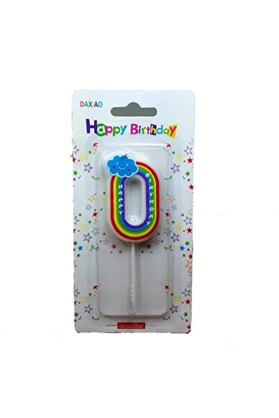 Domi Party & Gifts Lumanare curcubeu, multicolor cifra 0