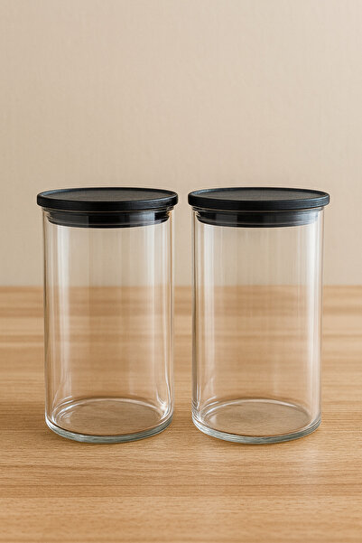 Paşabahçe 2'Lİ SET KAPAKLI CAM KAVANOZ SAKLAMA KABI