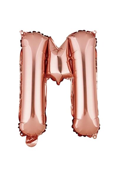 Danex Balon folie - Litera M, 40 cm, Auriu roz, Gonflabil cu heliu sau aer, P...