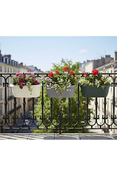 polivahome Askılı Balkon Saksısı 6,5 Litre Balkon Demirlerine Uygun( 3 Adet karma Renk Gönderilecektir)
