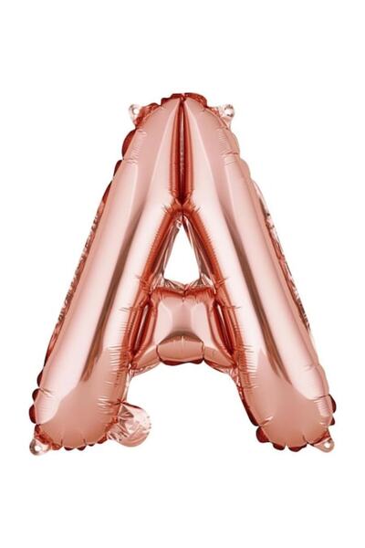 Danex Metallic Foil Balloon Letter A, Danex, 40 cm, Rose Gold (Helium or Air, Straw Included)