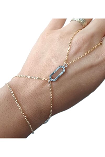 BEBİ BİJUTERİ شاحمرين بيضاوي من الفولاذ مرصع بحجر الزركون