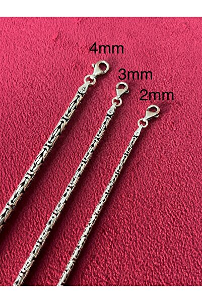 BÜYÜKSAAT GÜMÜŞ 2mm 925 Ayar Gümüş Yuvarlak Kral Erkek Bileklik Künye