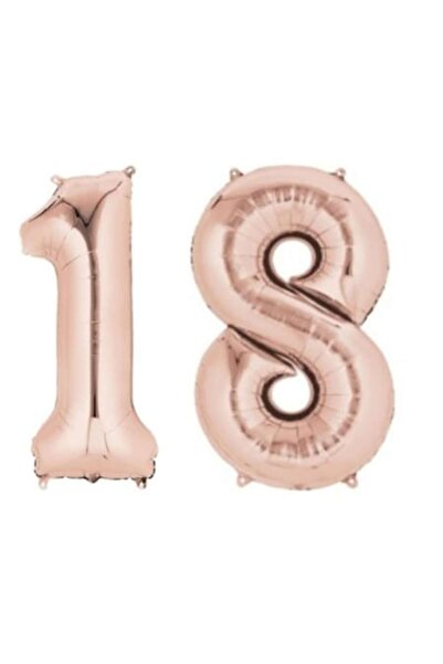 Shop Carnaval Set baloane aniversare, roz-auriu, 105 cm