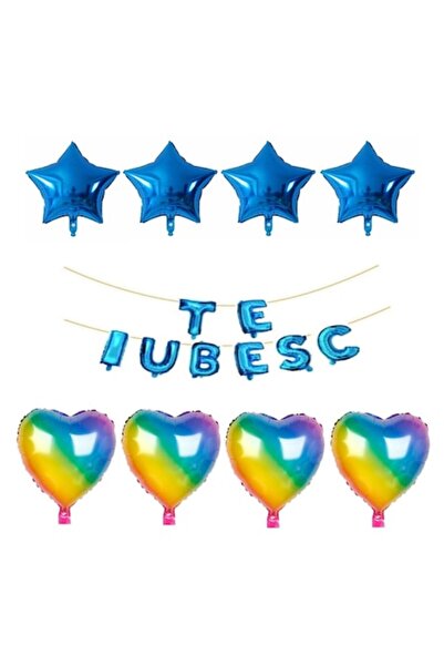 Domi Party & Gifts Set 16 baloane folie I LOVE YOU albastre, Domi Party & Gif...