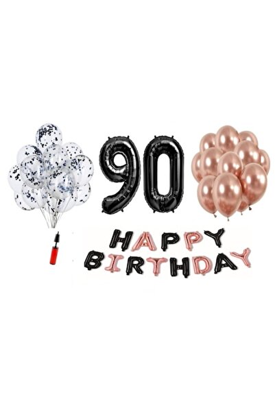 Domi Party & Gifts Set 36 baloane, Domi Party & Gifts, La mulți ani negru/aur...